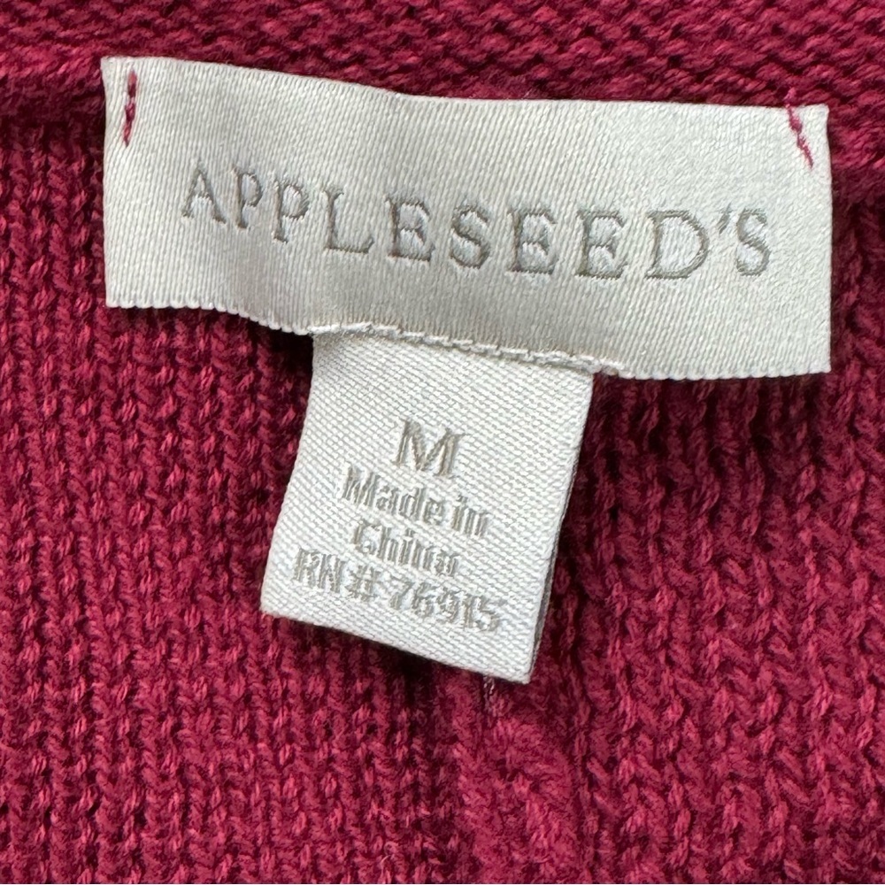 Appleseed's Deep Red Patchwork Sweater - image 3